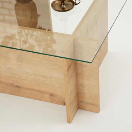 Konferencijski stočić ESCAPE 40x105 cm braon/proziran