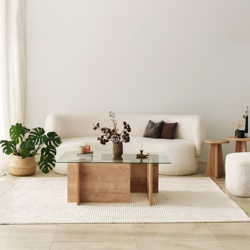 Konferencijski stočić ESCAPE 40x105 cm braon/proziran