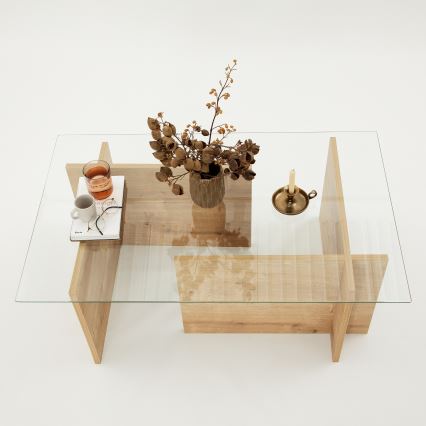 Konferencijski stočić ESCAPE 40x105 cm braon/proziran