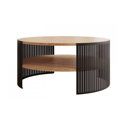 Konferencijski stočić FIKOLI 40x75 cm crni/zlatni hrast
