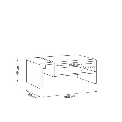 Konferencijski stočić FRED bela/siva