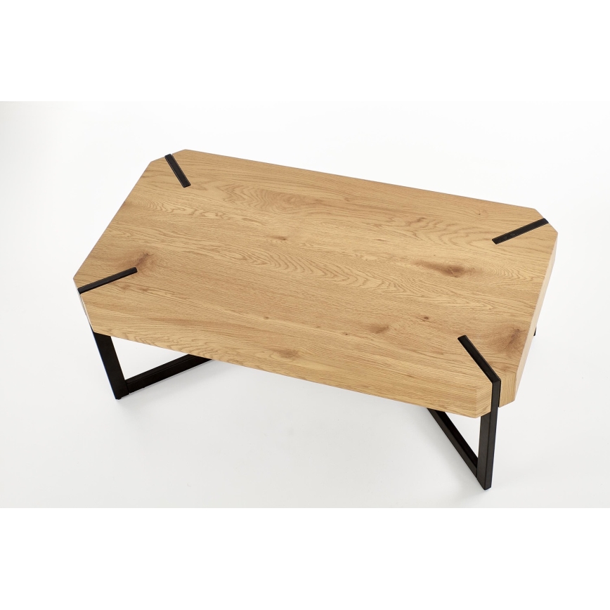 Konferencijski stočić LAVIDA 43x110 cm zlatni hrast/crna