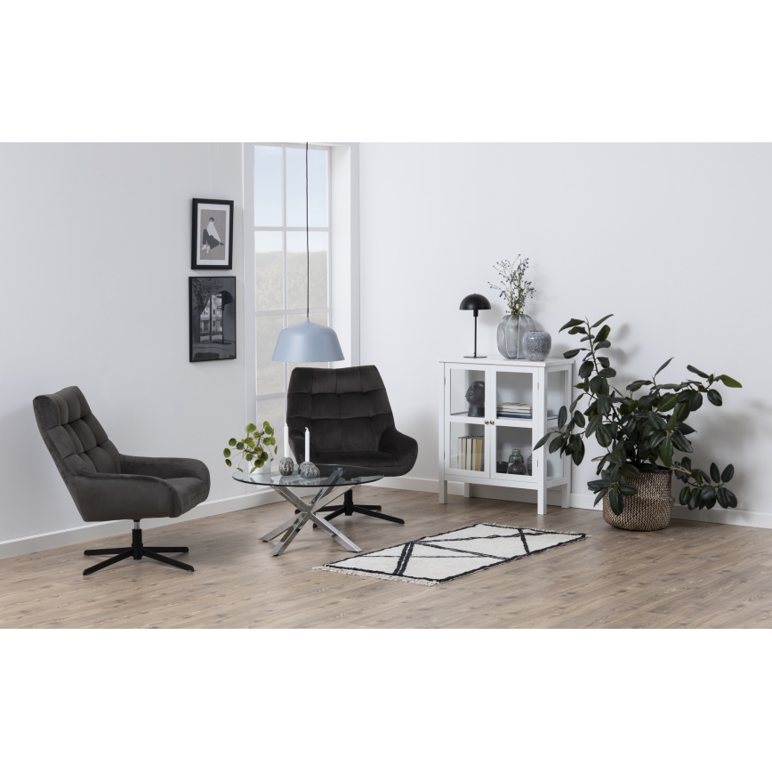 Konferencijski stočić LUCA 82 cm, proziran/srebran