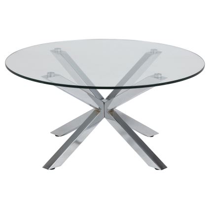 Konferencijski stočić LUCA 82 cm, proziran/srebran
