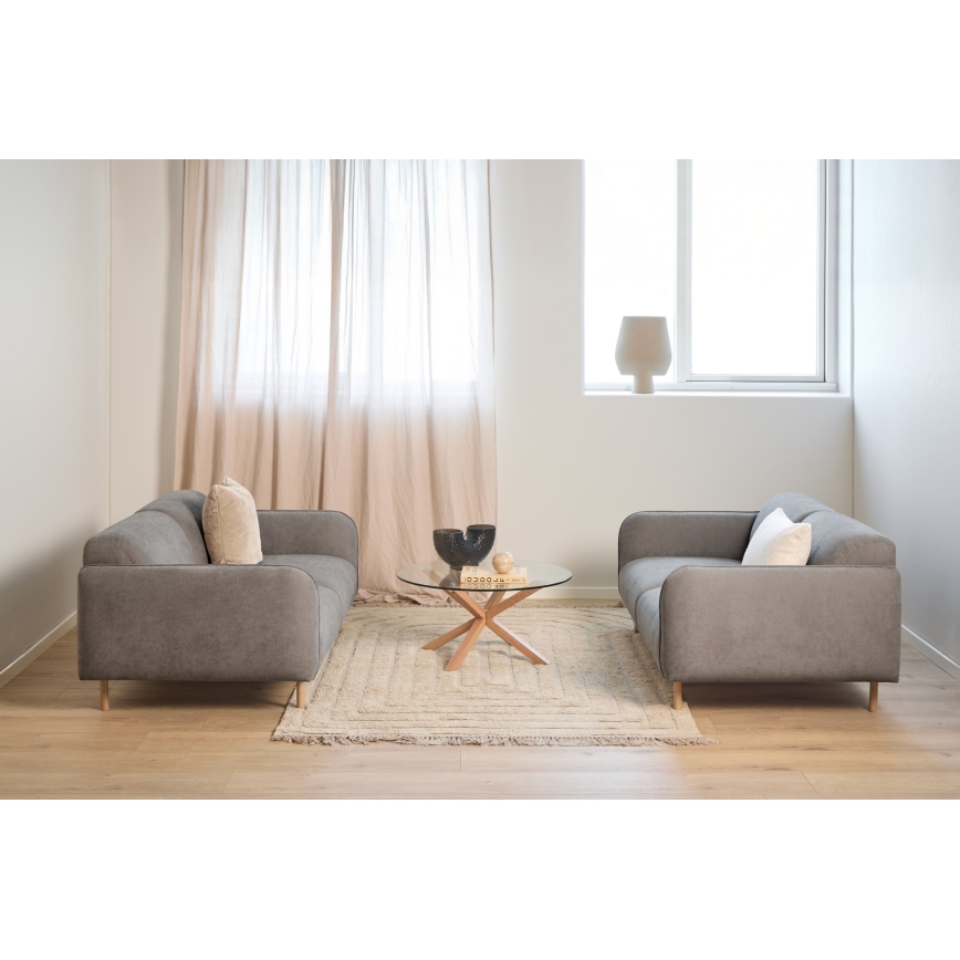 Konferencijski stočić LUCA 82 cm prozirno staklo/hrast