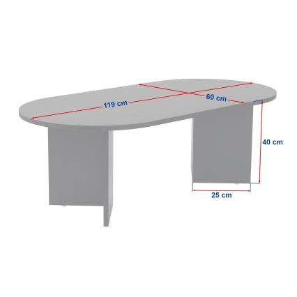 Konferencijski stočić NEL 119x60 cm bež/orah
