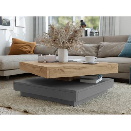 Konferencijski stočić NENANI 34x70 cm siva/hrast wotan