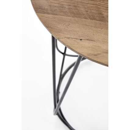 Konferencijski stočić NUBIRA 51x40 cm crna/orah