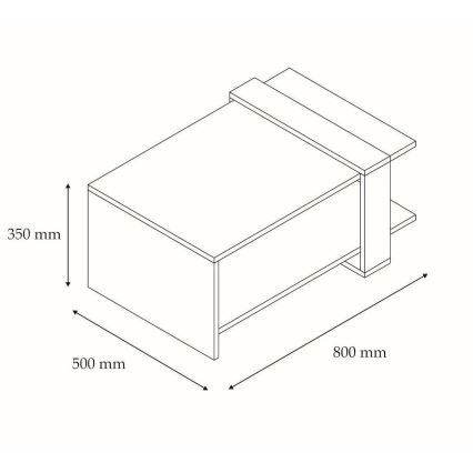Konferencijski stočić OVA 35x80 cm braon/antracit