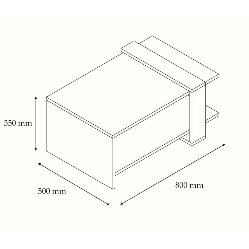 Konferencijski stočić OVA 35x80 cm braon/antracit