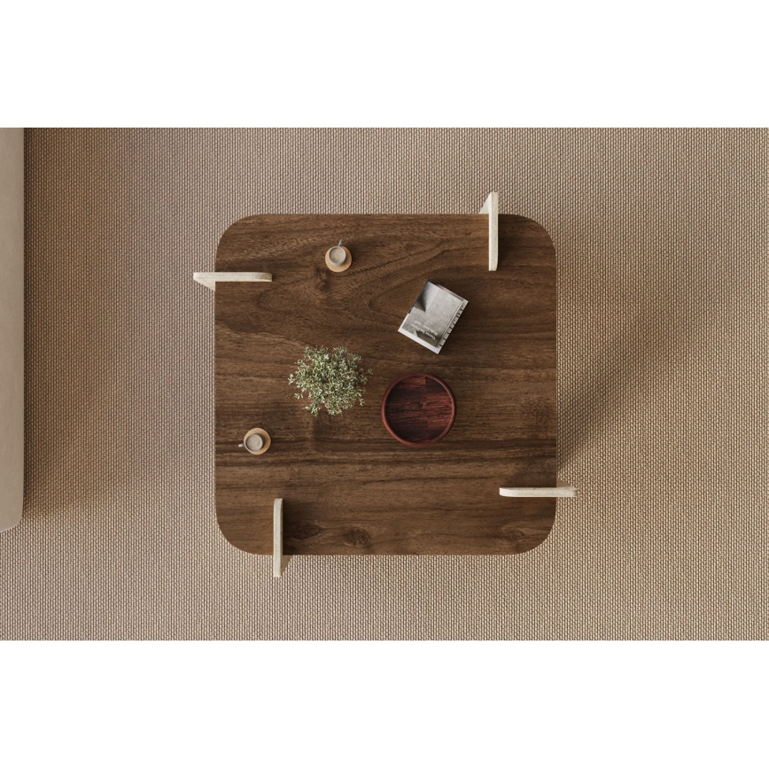 Konferencijski stočić PURO 90x90 cm orah/bež