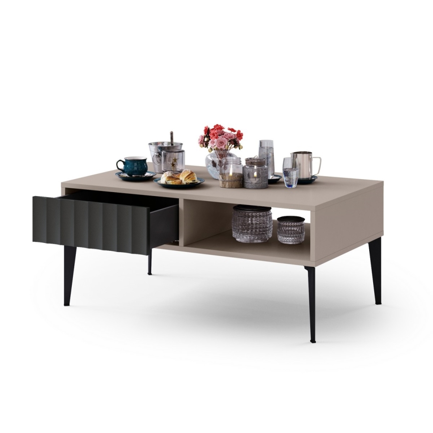 Konferencijski stočić sa fiokom RONJA taupe/crna