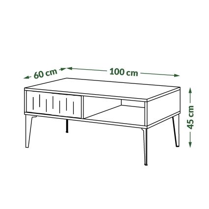 Konferencijski stočić sa fiokom RONJA taupe/crna