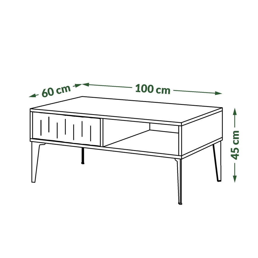 Konferencijski stočić sa fiokom RONJA taupe/crna