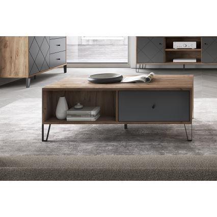 Konferencijski stočić SULA hrast craft/crna