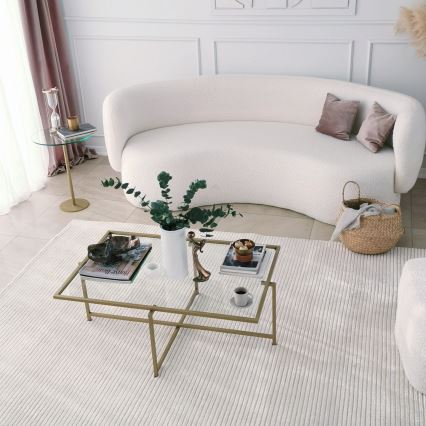 Konferencijski stočić SUN 35x94 cm zlatna/prozirna