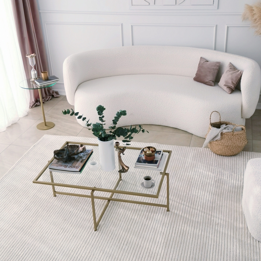 Konferencijski stočić SUN 35x94 cm zlatna/prozirna