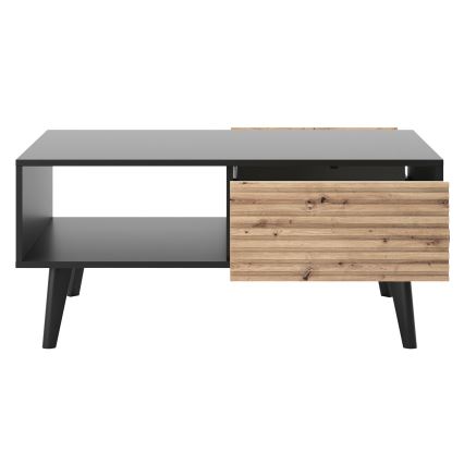 Konferencijski stočić WILLOW 46x104 cm crna/hrast artisan