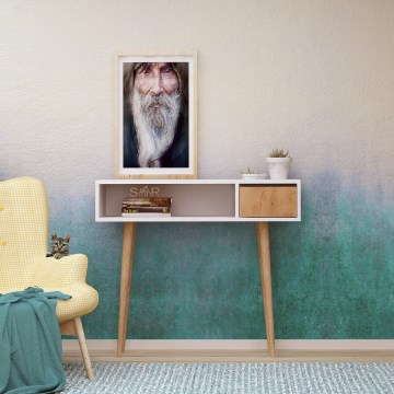 Konzolni stočić KIOGI 94x100 cm, bela/bež