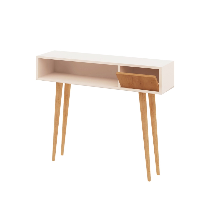 Konzolni stočić KIOGI 94x100 cm, bela/bež