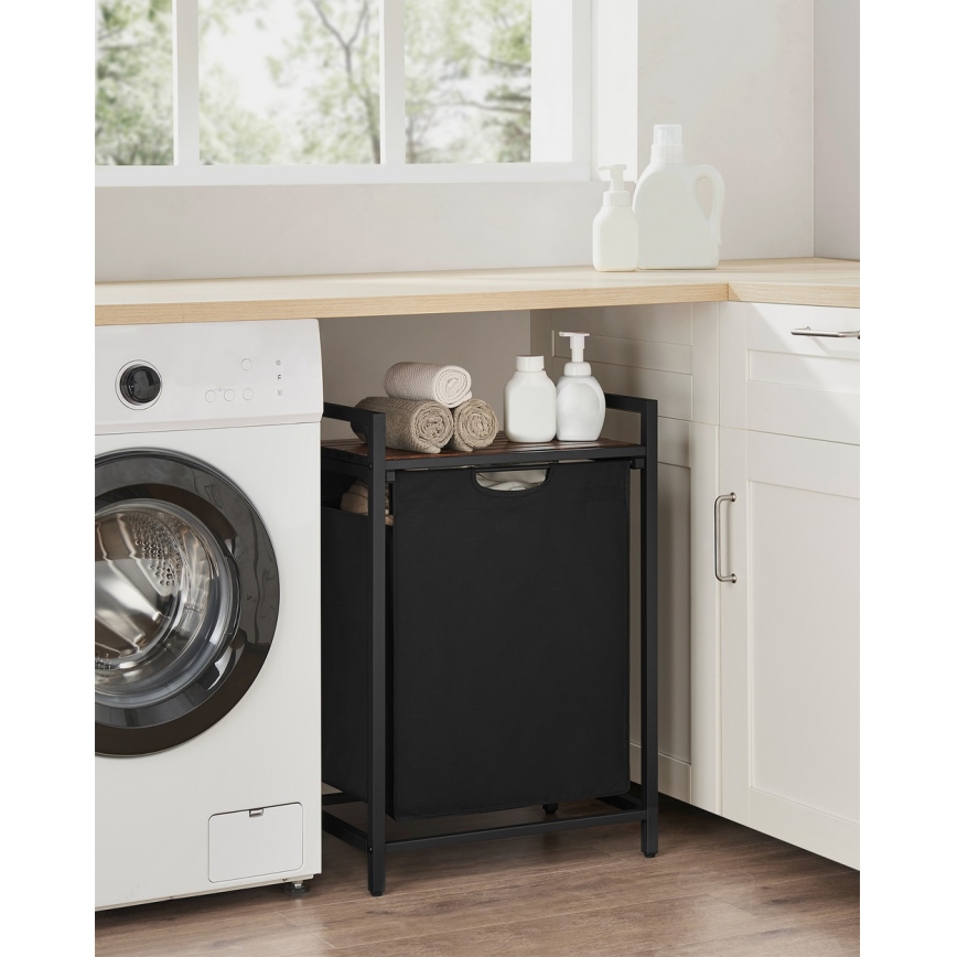 Korpa za veš REX, braon/crna