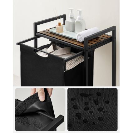 Korpa za veš REX, braon/crna