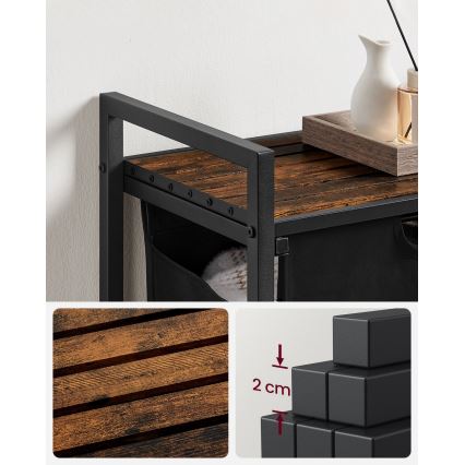 Korpa za veš REX, braon/crna