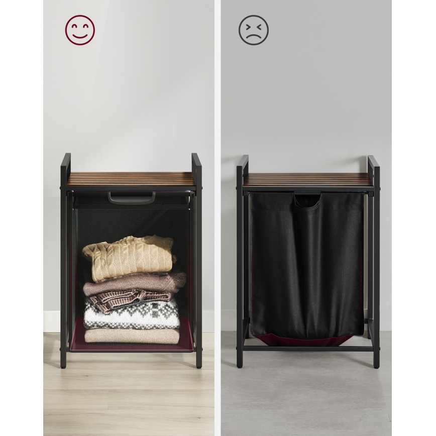 Korpa za veš REX, braon/crna