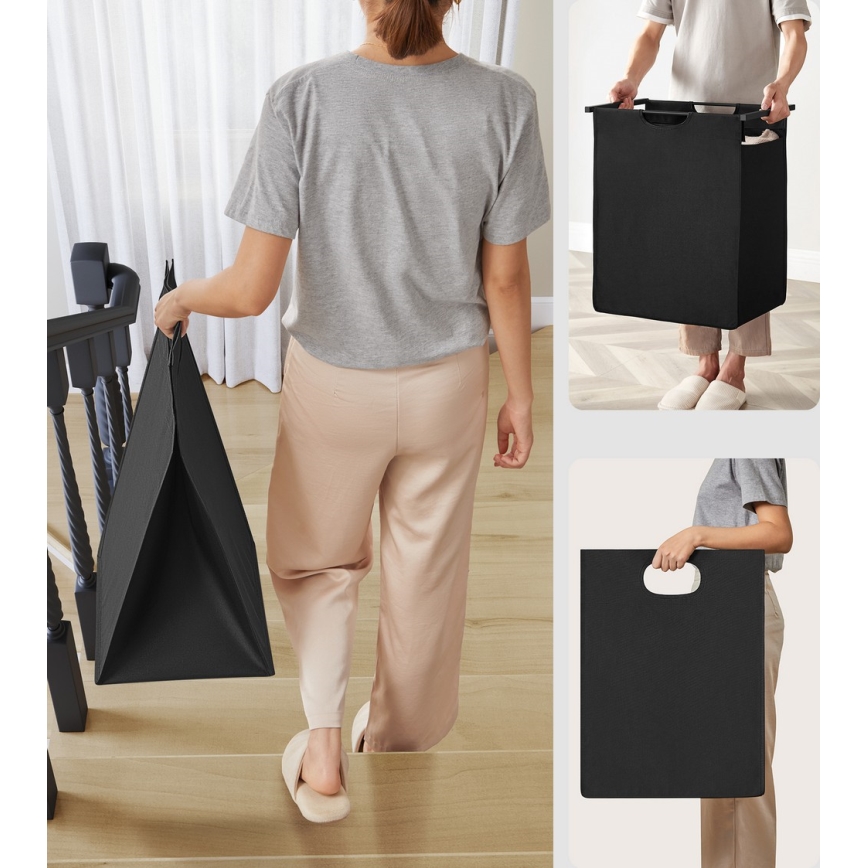 Korpa za veš REX, braon/crna