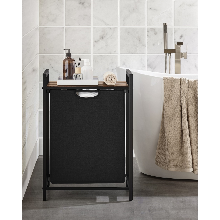 Korpa za veš REX, braon/crna