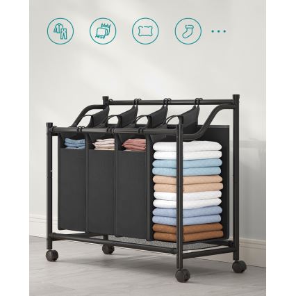 Koš za veš LINA, crne boje