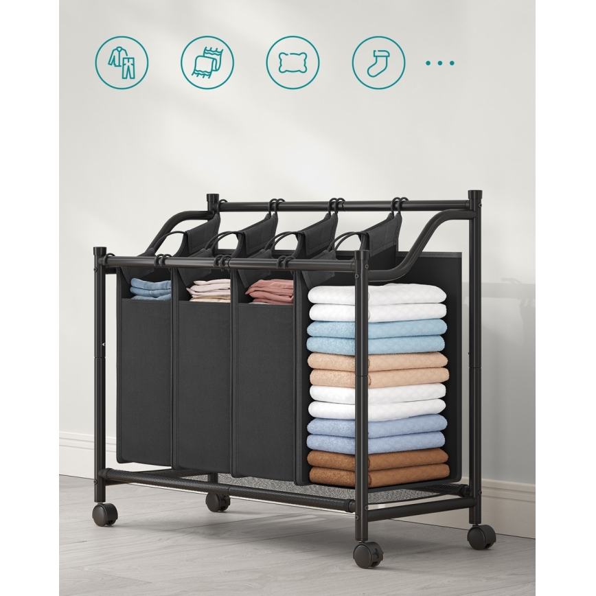 Koš za veš LINA, crne boje