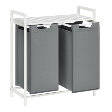 Koš za veš REX bela/siva