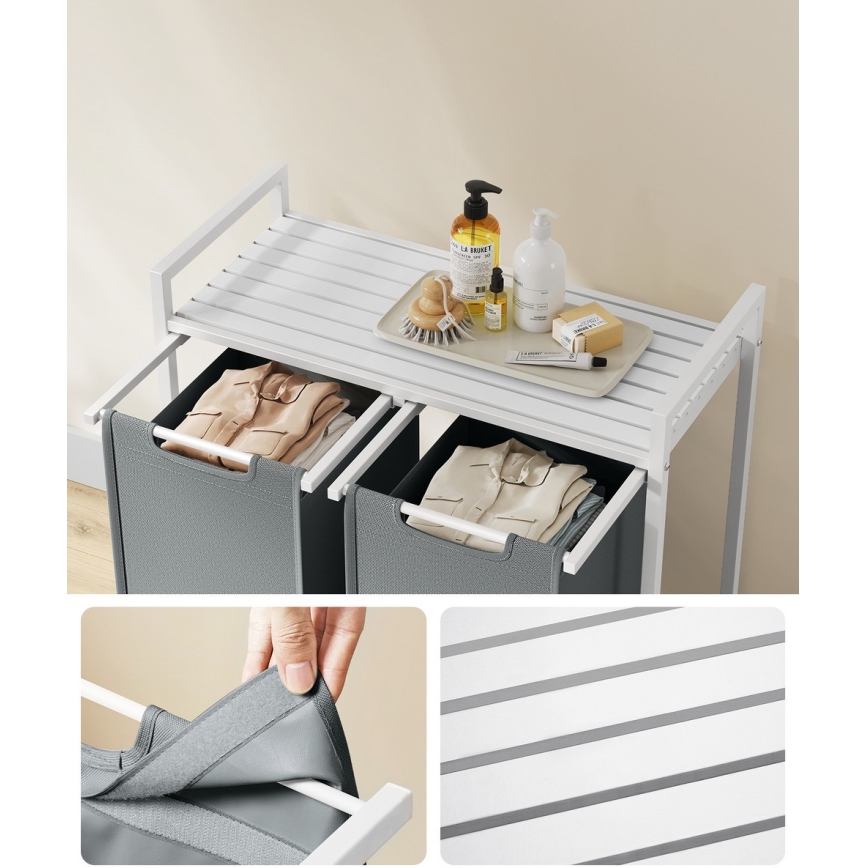 Koš za veš REX bela/siva