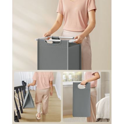 Koš za veš REX bela/siva