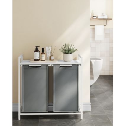 Koš za veš REX bela/siva