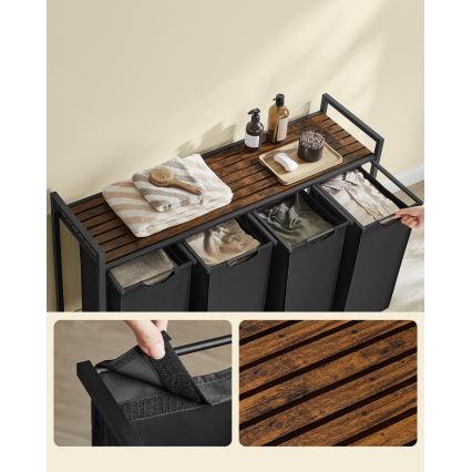 Koš za veš REX braon/crna