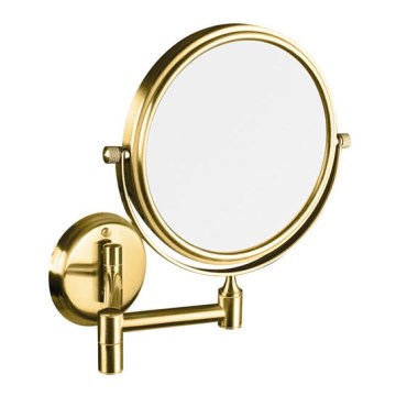 Kozmetičko ogledalo 18x25 cm nerđajući čelik/zlatna