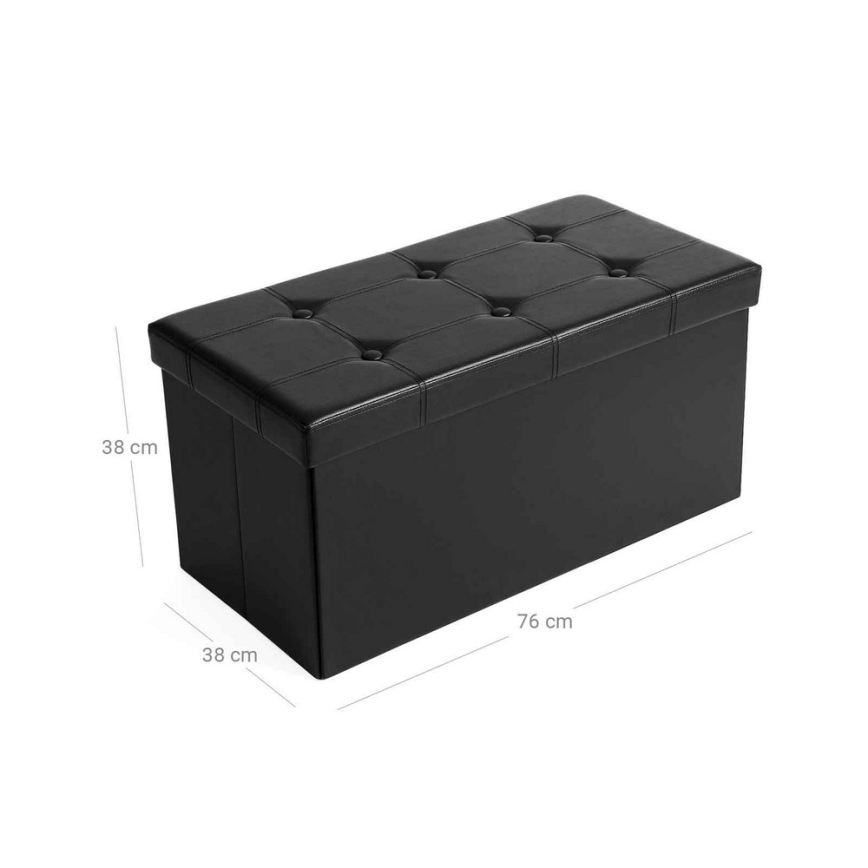 Kožna klupa SULTAN crna