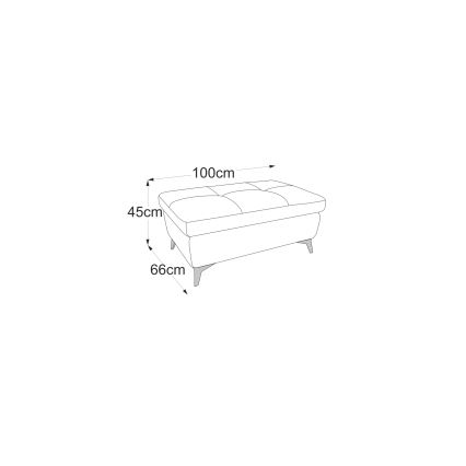 Kožni taburet SALERNO II 66x100 cm braon