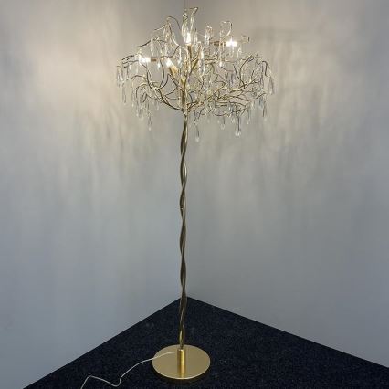 Kristalna podna lampa 5xG9/40W/230V zlatna