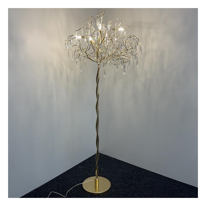 Kristalna podna lampa 5xG9/40W/230V zlatna