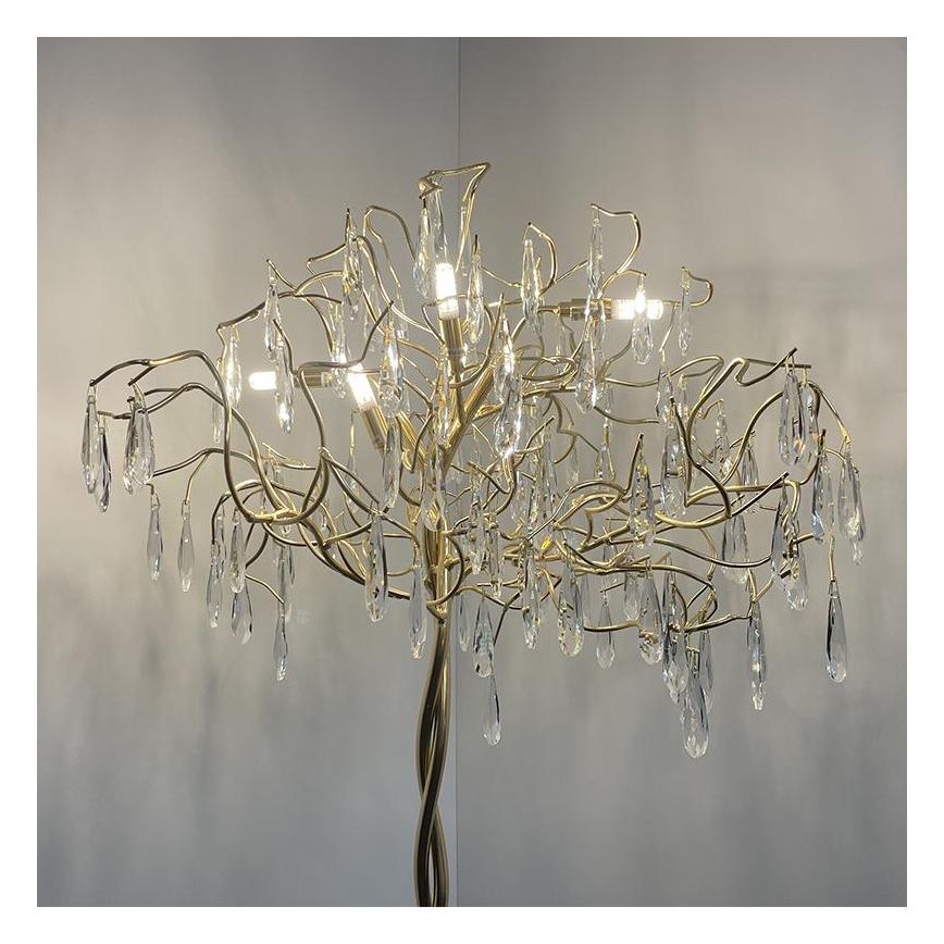 Kristalna podna lampa 5xG9/40W/230V zlatna