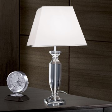 Kristalna stona lampa POKAL 1xE27/60W/230V 70 cm bela/prozirna