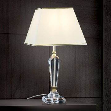 Kristalna stona lampa VERONIQUE 1xE27/60W/230V krem/prozirna