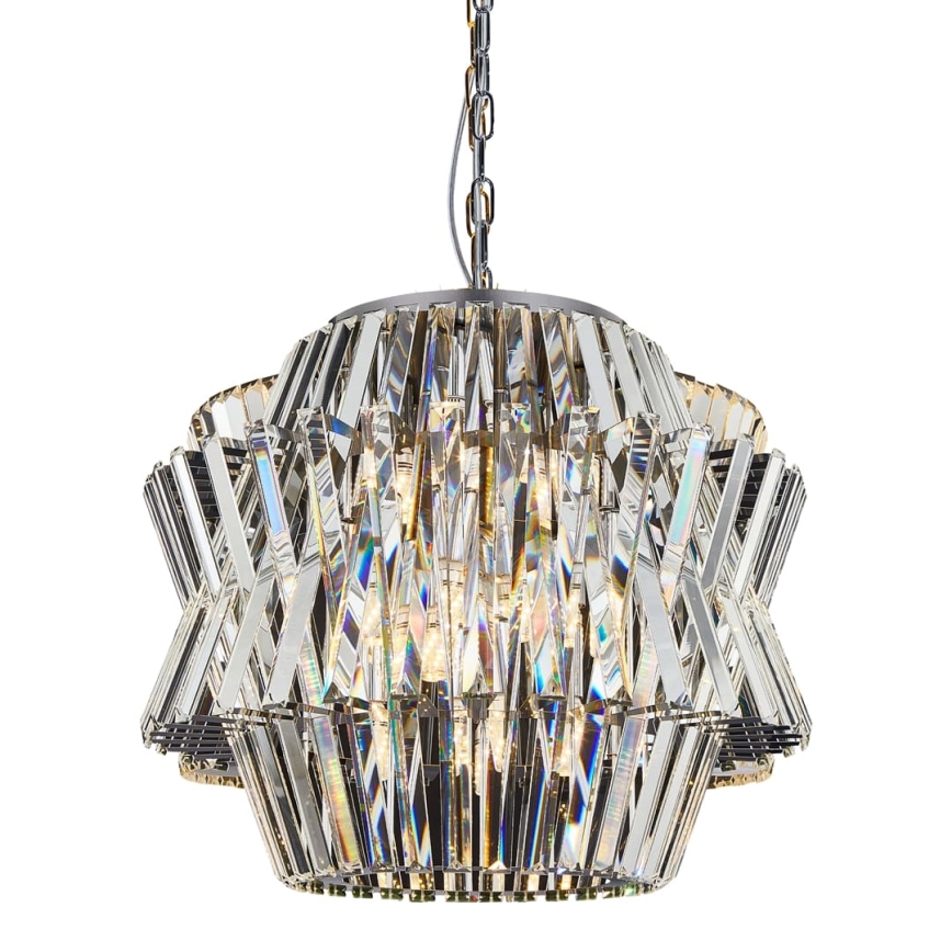 Kristalni luster na lancu CROWN 12xE14/40W/230V sjajni hrom