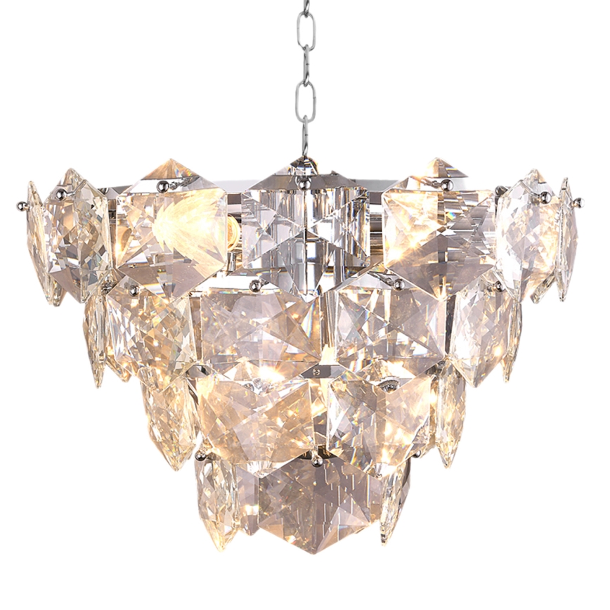 Kristalni luster na lancu DIANA 6xE14/40W/230V mat hrom