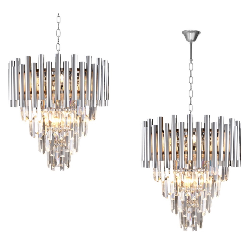 Kristalni luster na lancu MADISON 9xE14/40W/230V sjajni hrom