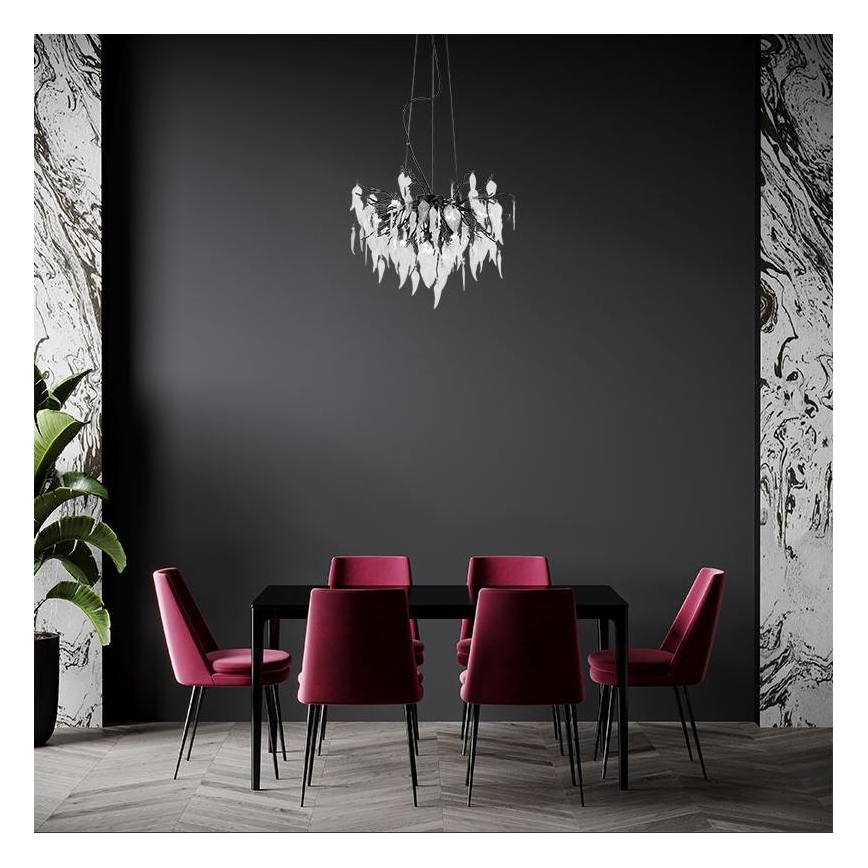 Kristalni luster na sajli 10xG9/40W/230V, crne boje