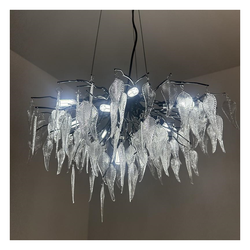 Kristalni luster na sajli 10xG9/40W/230V, crne boje
